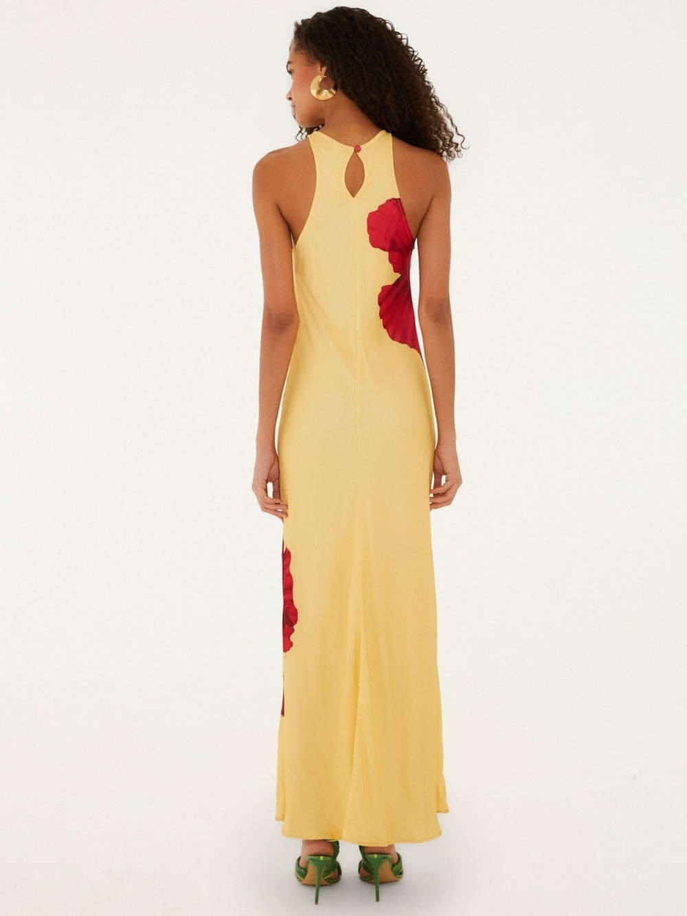 FARM Rio Light Yellow Poppy Flowers Sleeveless Maxi Dress XS NWT $230 - Picture 3 of 4